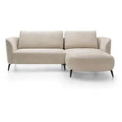 ECKSOFA VICO Beige Chenille mit Schlaffunktion