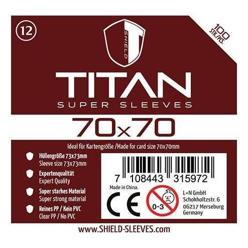 Shield Sleeves 1024476 - Titan - 100 Super Sleeves für Kartengrösse 70 x 70 mm (1024476)