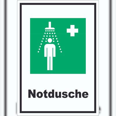 HB-Druck Notdusche Aufkleber A7 (74x105mm)