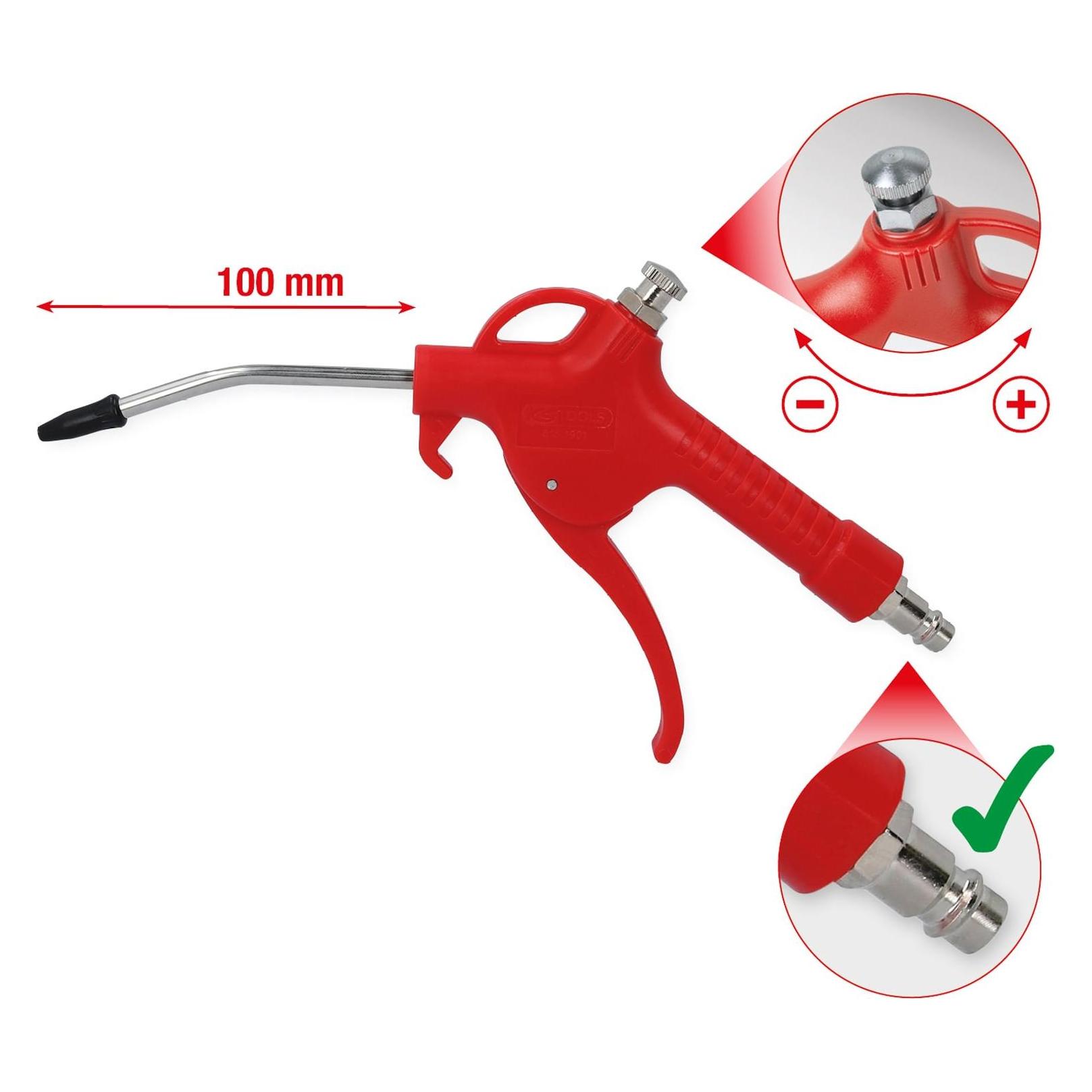 KS Tools Druckluft-Ausblaspistole mit Durchflussregulierung (515.1901)