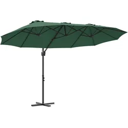 Helloshop26 - Moderner neigbarer Sonnenschirm für den Außenbereich 372 x 198 x 243 cm grünes Polyester