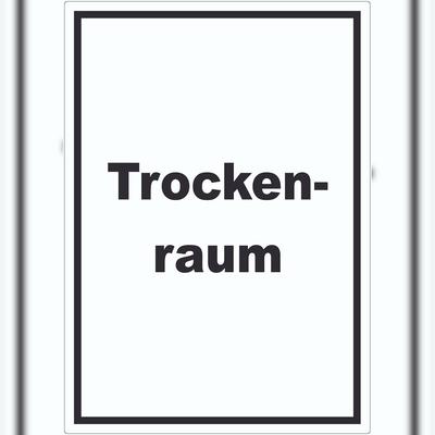 HB-Druck Trockenraum Aufkleber mit Text Wäsche trocknen hochkant A4 (210x297mm)