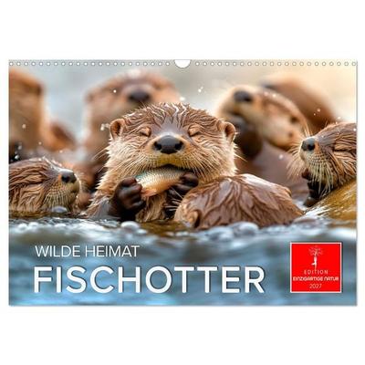 Wilde Heimat - Fischotter (Wandkalender 2027 DIN A3 quer), CALVENDO Monatskalender
