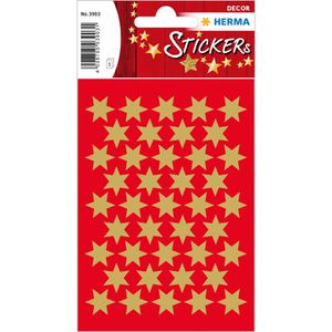 Herma Sticker Decor, 3903, Sterne gold, 6 zackig, Ø 14 mm, 123 Aufkleber, 123 Stück