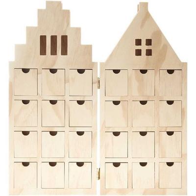 Adventskalender-Haus, mit 24 Schubladen,
