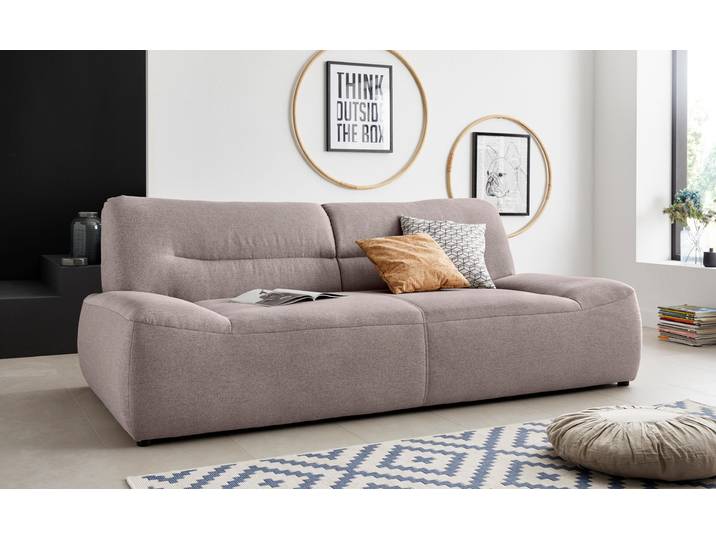 2,5-Sitzer DOMO COLLECTION Cesena modern, elegant und zeitlos, komfortabel, flache Armlehnen , grau (stone), B:224cm H:81cm T:109cm, Sofas, 2 5-Sitzer, fester Sitzkomfort