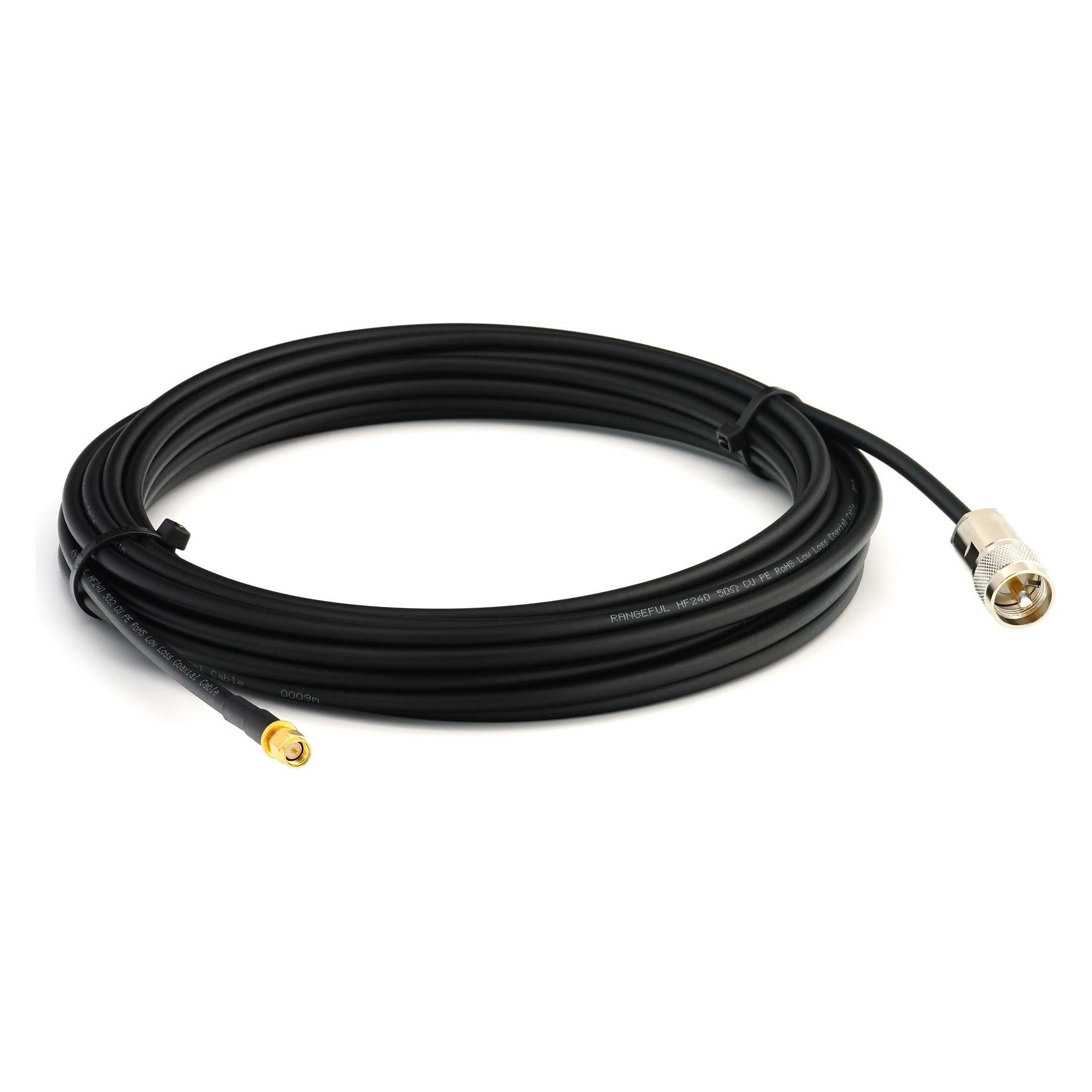 Rangeful SMA Male to PL259 15m UHF CB Radio Flexible Coaxial Cable - HF240 (LMR240 equivalent) (HF240-SM-PL-15)