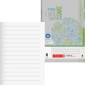 Brunnen Schulheft 104510401, für 4. Klasse, A5, liniert, 16 Blatt, 80 g/m² Recyclingpapier, Lineatur 4