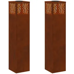 vidaXL Solar LED Weg Licht 2 pcs Bronze Wetterfeststahl