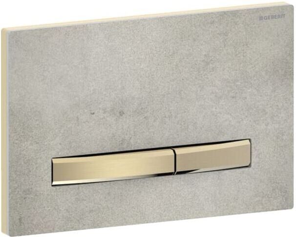 Geberit Sigma 50 Square Betätigungsplatte 115672JV2 Deckplatte Betonoptik, Platte/Taste Messing, für 2-Mengen-Spülung