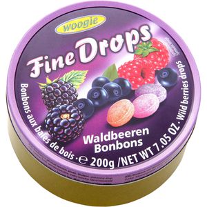 Woogie Fruchtbonbons Fine Drops Waldbeeren, 200g