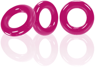 Oxballs Willy Rings - 3-pack Stretchy Cockrings - Hot Pink