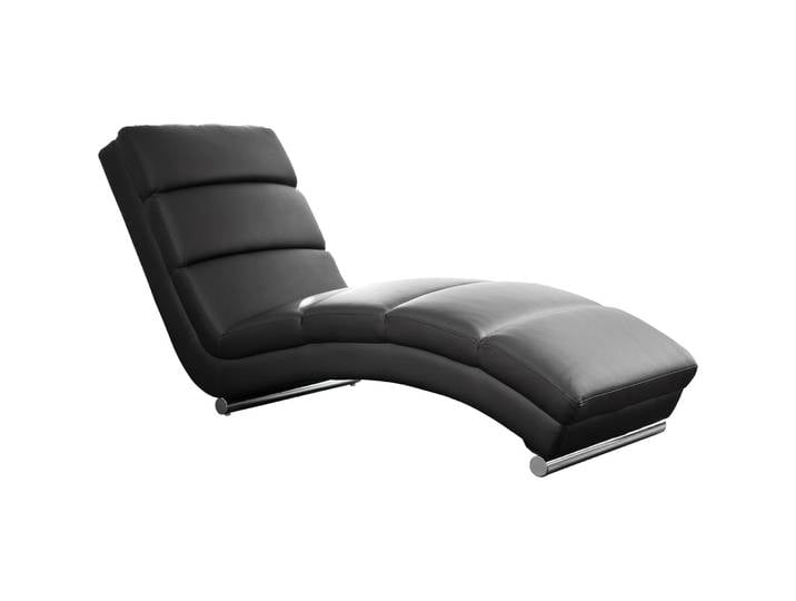 Liege Flint Schwarz, Silber Kunstleder, Metall B 60 T 171 H 81 cm - Liege