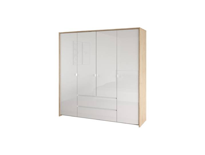 Kleiderschrank 197 cm weiß hochglanz - Jackson Hickory 4-türig - NEXT