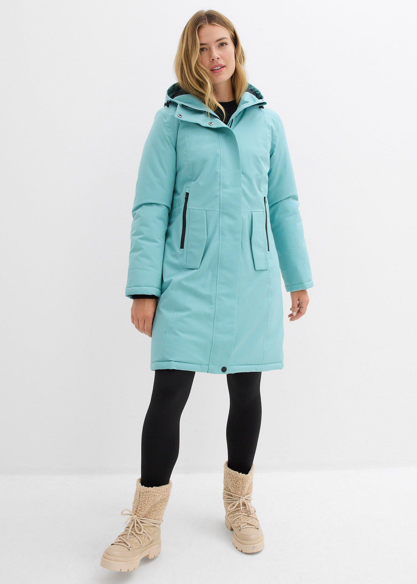 bonprix Wasserabweisender Funktions-Mantel, grün, Gr.44, bequeme Funktions-Jacke