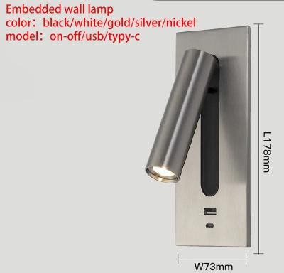 Uplift Essentials Adjustable Wall Lamp With USB Charging And 350 Rotation For Reading And Bedside Lighting silver light 4000k usb