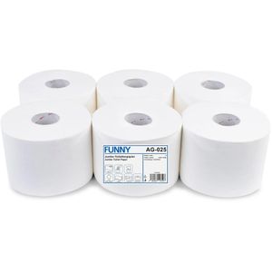 Funny Toilettenpapier AG-025 Mini Jumbo, 2-lagig, Tissue, 1025 Blatt, 6 Rollen