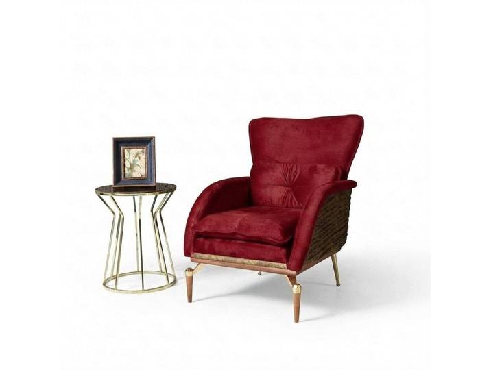 Xlmoebel Sessel Gelber Design-Sessel mit Textilbezug und luxuriöser Polsterung (Sessel), Hergestellt in Europa
