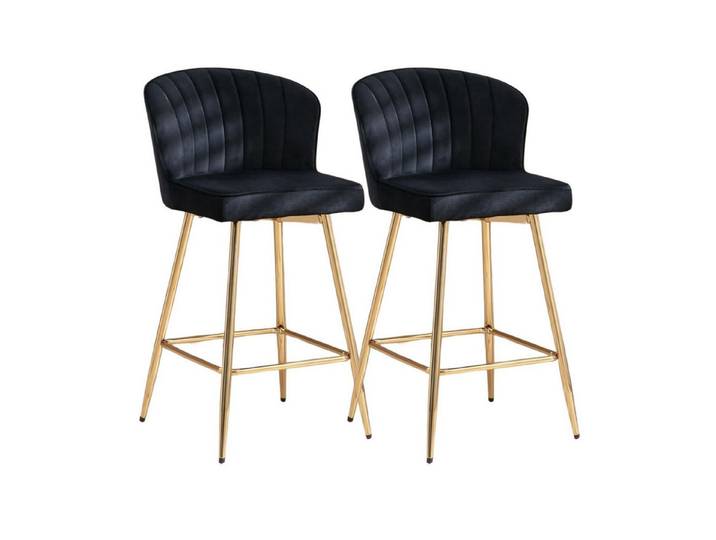 WAHSON OFFICE CHAIRS Barhocker 2er-Set PU-Leder Barhocker mit Metallbeinen