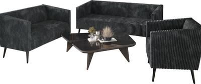 CraftPorch Corduroy Modern and Glamorous Velvet Upholstered 3-Piece Living Room Set