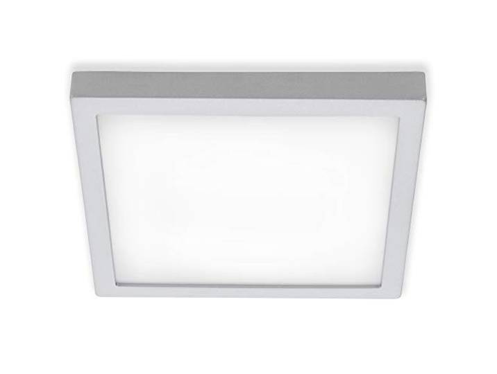 Briloner Leuchten – Luminaire LED\, lampe de plafond\, plafonnier 21 Watt\, 2.000 Lumen\, 4.000 Kelvin\, forme carrée\, chrome mat\, 300x300x32mm (LxlxH)