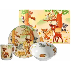 Ritzenhoff & Breker, Kindergeschirr + Kinderbesteck, Kindergeschirr und Platzset Waldtiere