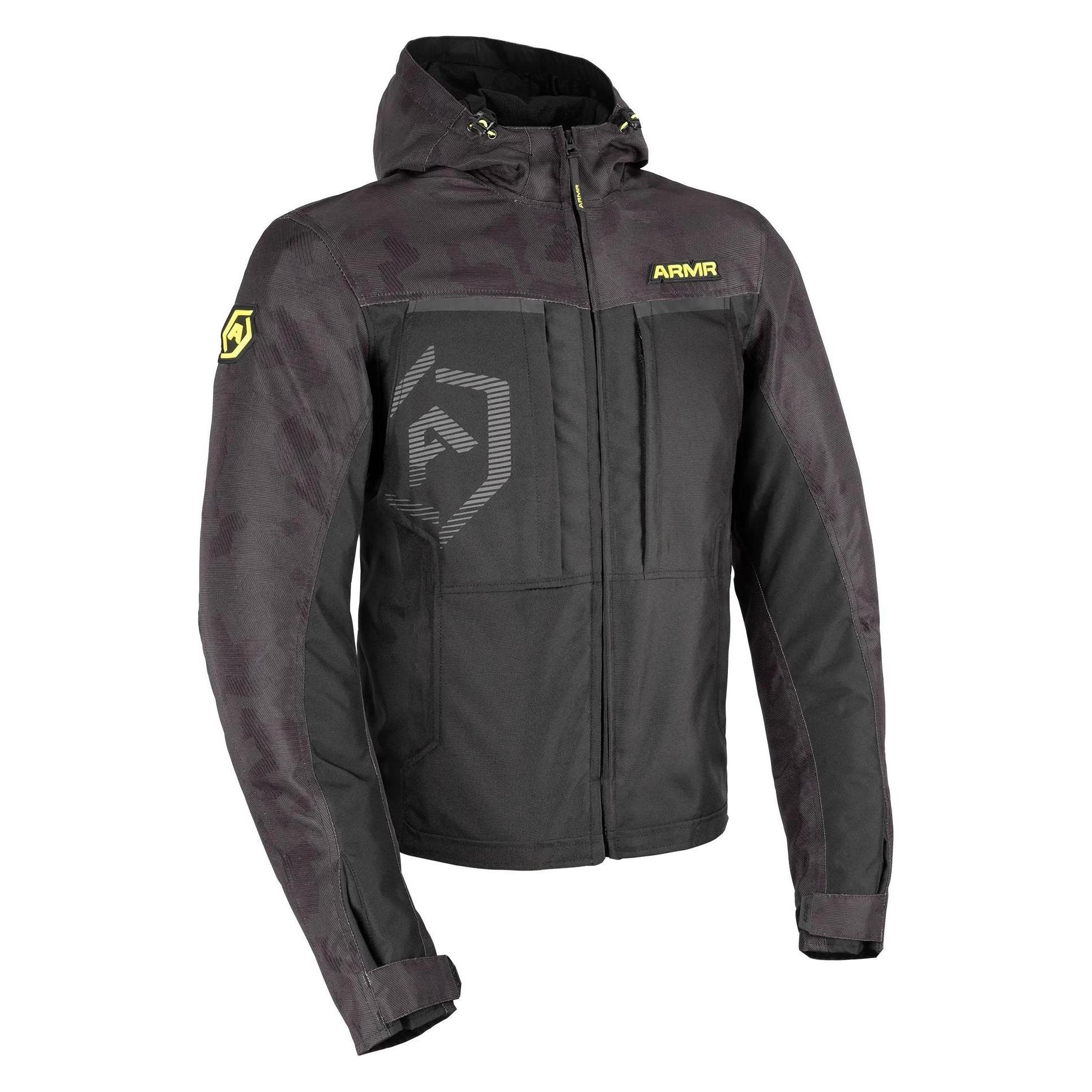 Armr Herren Suko 1.0 wasserdichte Motorradjacke, Schwarz-Camo, 3XL (Herren, 3XL) (ARMT2344053XL)