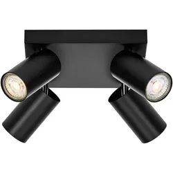 OSRAM LED Spot Octagon 4er Deckenstrahler dimmbar Schwarz - Leuchte mit flexiblen, dimmbaren GU10-Strahlern