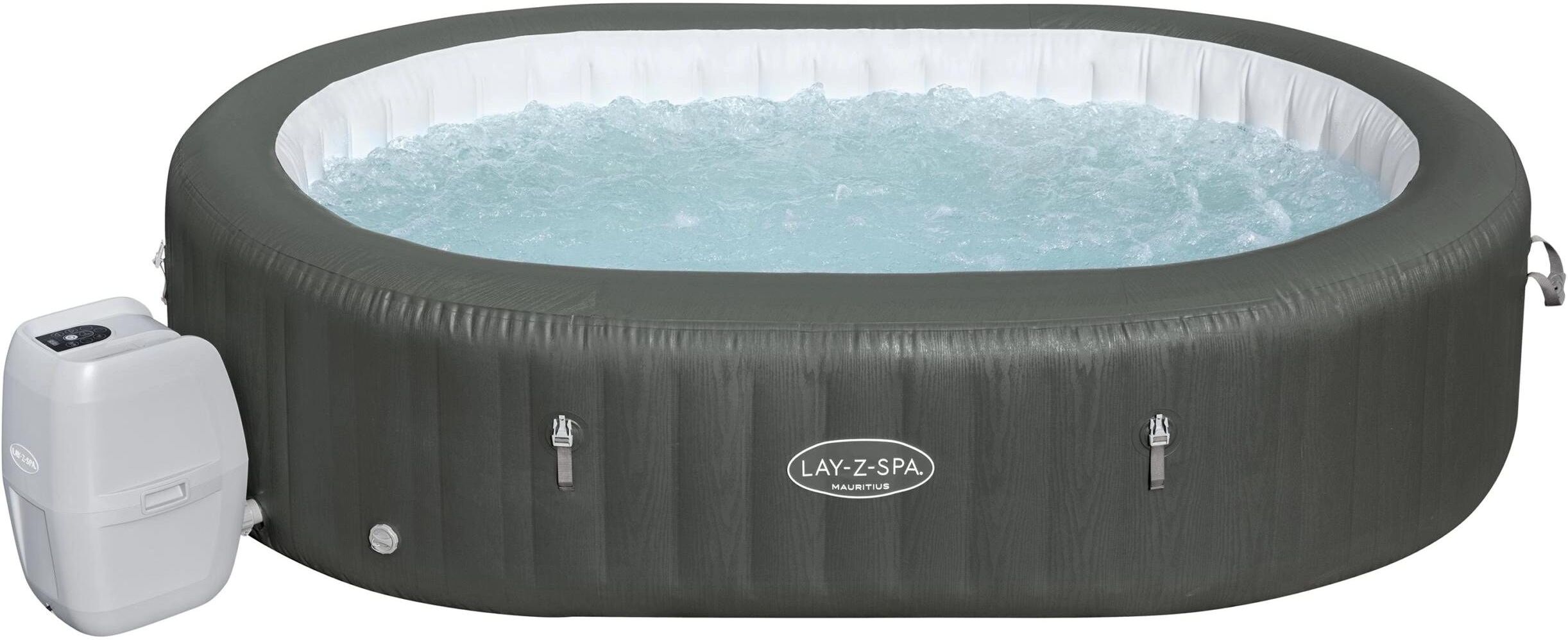 Whirlpool BESTWAY "Mauritius AirJet", grau (anthrazit), H:71cm L:270cm, Whirlpools, Whirlpool anthrazit B/H/L: 71cm x 270cm, 1.370 l