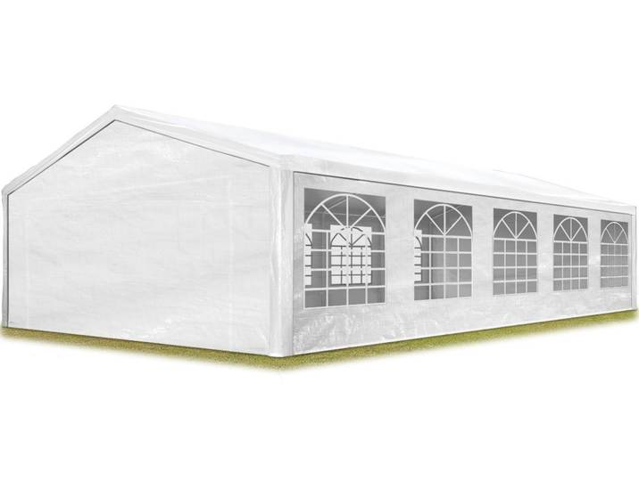 TOOLPORT Tente de réception 5x10 m pavillon Blanc bâche PE 350 N imperméable Tente de Jardin