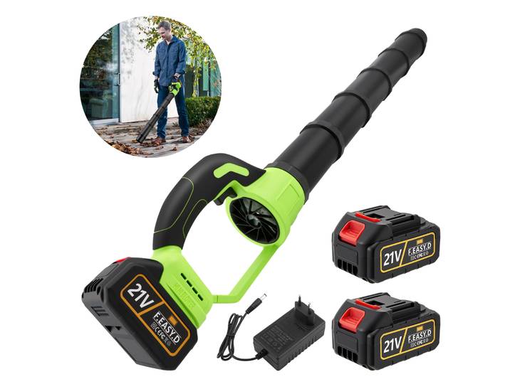 Souffleur de feuilles sans fil 30000RPM avec 2 batteries pour l'entretien des pelouses, le soufflage des feuilles, le nettoyage des jardins, des patios, des gouttières et des allées