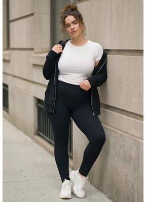 Plus Size Women's Ponte Legging by Avenue in Black (Size 20)