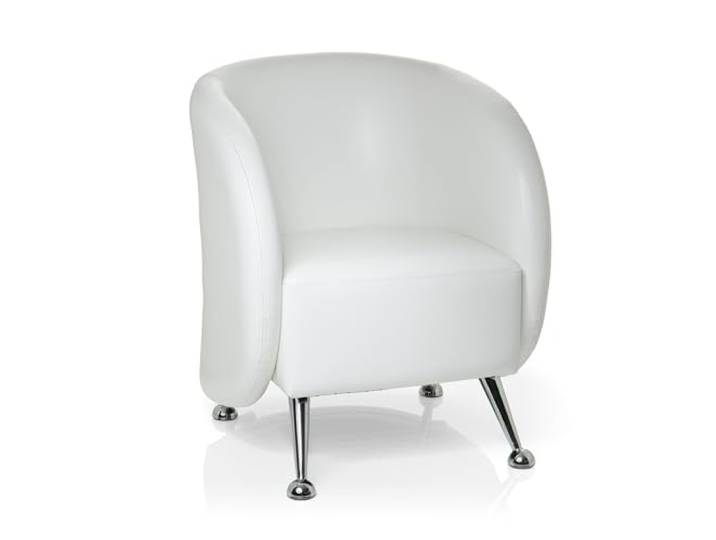 hjh OFFICE Polstersessel ST. Lucia Kunstleder Lounge-Sessel mit weicher Sitzpolsterung, 713210, Weiß