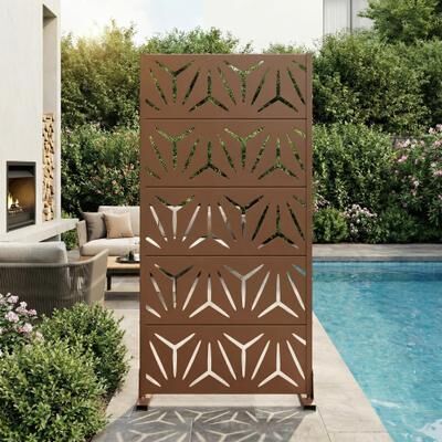 Lirago Outdoor Freestanding Metal Privacy Screen Decorative Partition Panel for Patio Garden Balcony