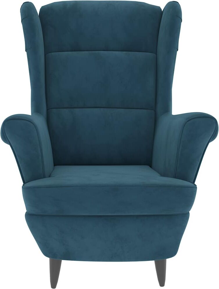 vidaXL Fauteuil bleu velours