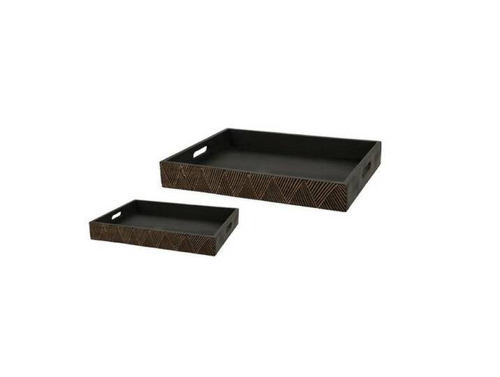 4 Home Tangela - Lot de 2 plateaux en bois de manguier
