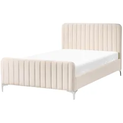 BETT mit Lattenrost 120/200 cm Hellbeige Lunan