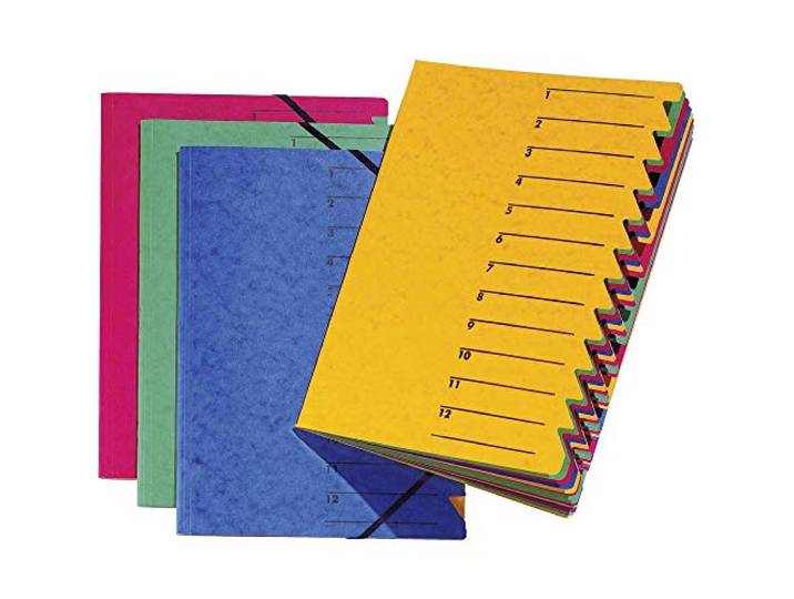 PAGNA P2413102 Trieur bleu DIN A4 carton aggloméré Nombre de compartiments: 12