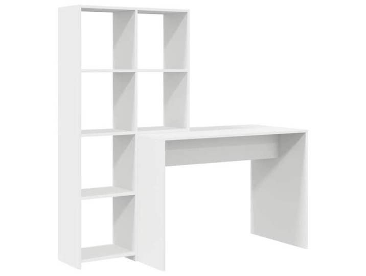 Table pour étudiant - Meuble Bureau avec étagère Blanc 138.5x55x143 cm - bois d'ingénierie - Pour Étude/Travail@EU72307186