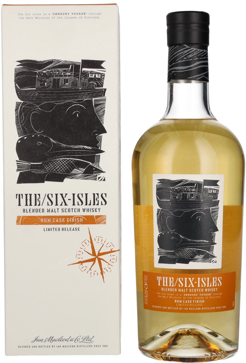 The Six Isles Whisky The Six Isles Blended Malt Scotch Whisky RUM CASK FINISH Limited Release 48% Vol. 0,7l in Geschenkbox