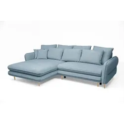 Ecksofa Sally Stoff Blau Hellblau