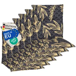 NYVI Gartenstuhl-Auflage Barcelona – Niedriglehnerauflage für Gartenstühle Anzahl:6er Set;Dessin:Goldene Blätter