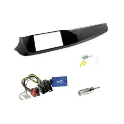 Einbauset 2-DIN Radioblende schwarz + Lenkradadapter für Alfa Giulietta (940)...