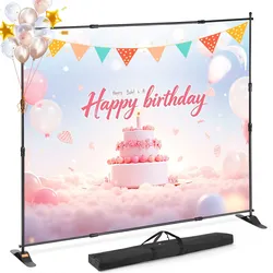VEVOR Teleskoprohr Hintergrund Ständer DM-ABS Teleskop Hintegrundsystem Anpassungsfähigkeit 20 x 20 cm oder 20 x 25 cm, Hintergrund Ständer Aluminium Material für Feiertagsveranstaltungen