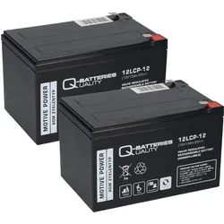 Kompatibler Accu Elektro Roller Scooter Elektromobil 24V 2x 12LCP-12 12V - 13Ah AGM QB