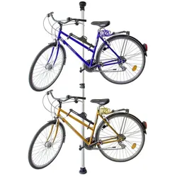 Relaxdays Teleskop Fahrradhalterung für 2 Räder Schwarz,Silber