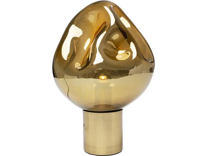 Lampe en verre déstructuré et acier doré
