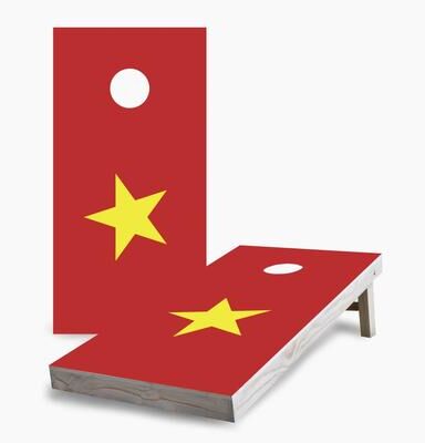 Skip's Garage Vietnamese Flag Cornhole Boards