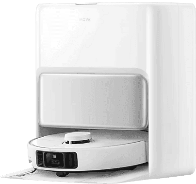 Robot aspirador - MOVA P50 Pro Ultra, Friegasuelos, 700 W, 3.2 l depósito polvo, 4l agua, 280 min, 74 dB(A), Detecta la suciedad, Blanco