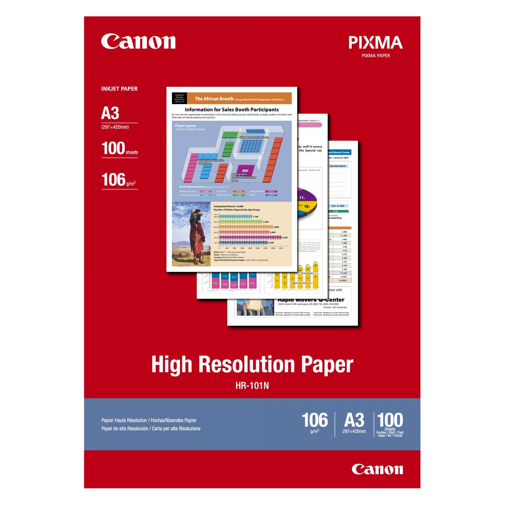 Canon HR-101, High-Resolution Paper, 100 Blatt (A3, 100 Blätter, 110 g/m²) (1033A005)